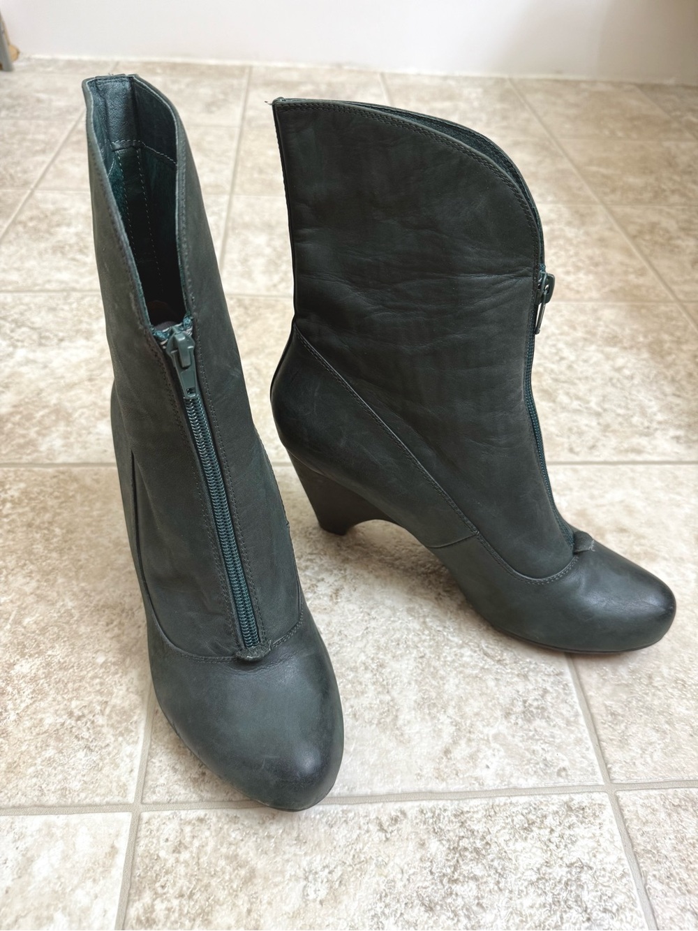 Miz Mooz front-zip ankle boots